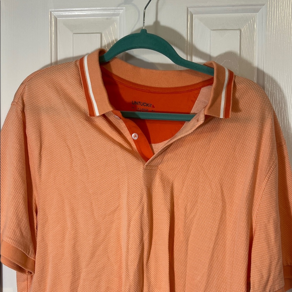 UNTUCKit Men's Peach Polo Shirt